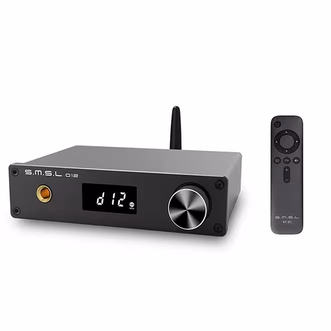 دک بلوتوث و آمپلی فایر هدفون 32 بیتی SMSL D12 DAC Audio Decoder Input USB Coaxial Optical Output RCA DSD512 32-bit 768KHZ for PS5 Switch Support MQA