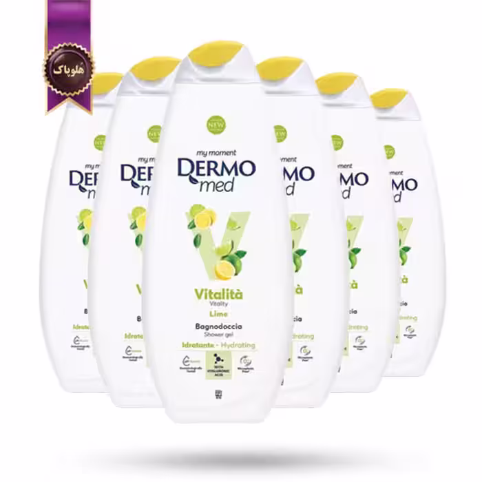 6 عدد ژل حمام درمومد Dermomed مدل رایحه‌ نشاط‌آور با عصاره لیمو Vitalita Lime حجم 600 میلی لیتر (اورجینال)