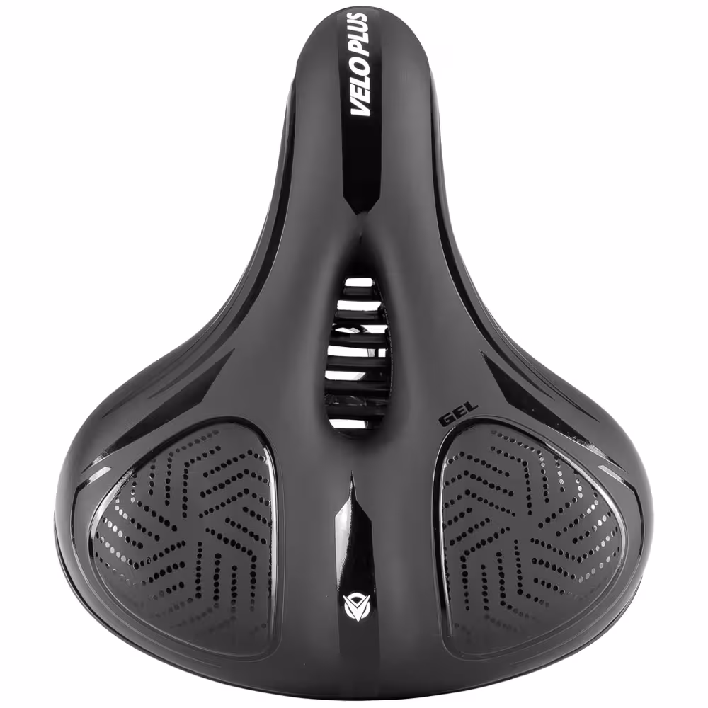 زین دوچرخه VELO PLUS ژله ای پهن طبی چراغ دار شارژی