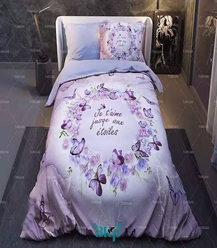 روتختی بنفش گلدار دونفره با کد d275