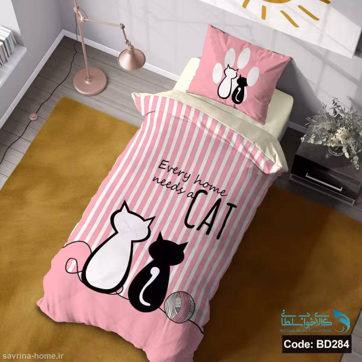 روتختی یک نفره سه بعدی طرح cats کد BD284 چهار تکه