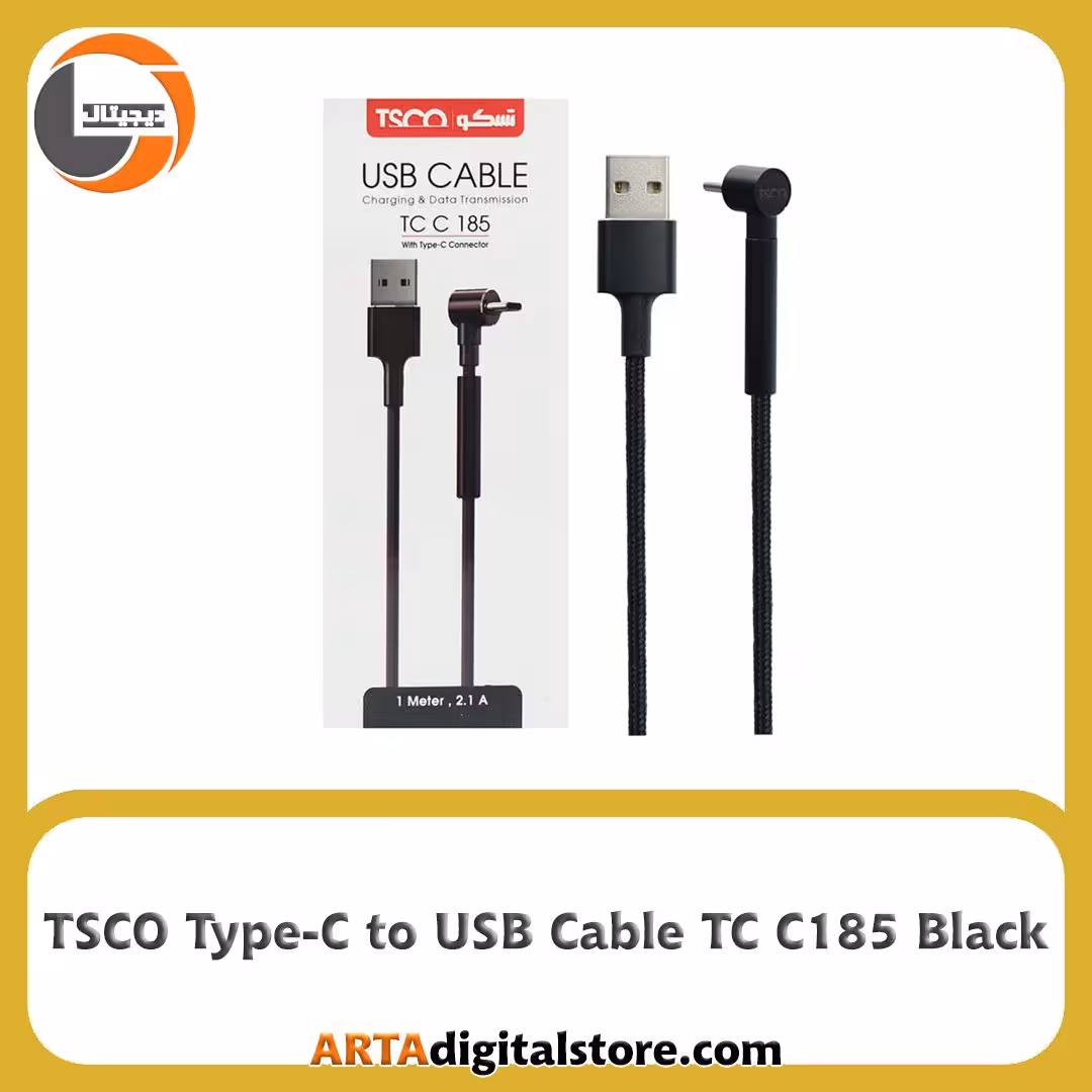 کابل تسکو TSCO Type-C Cable TC C 185 Black یکسر L
