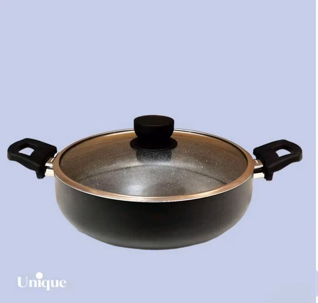 تابه دو دسته سایز 32 کف گرانیت مشکی یونیک کد UN-8127