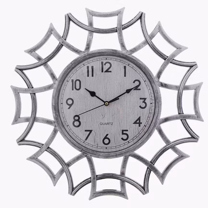 ساعت دیواری بزرگ وارداتی  نقره ای 