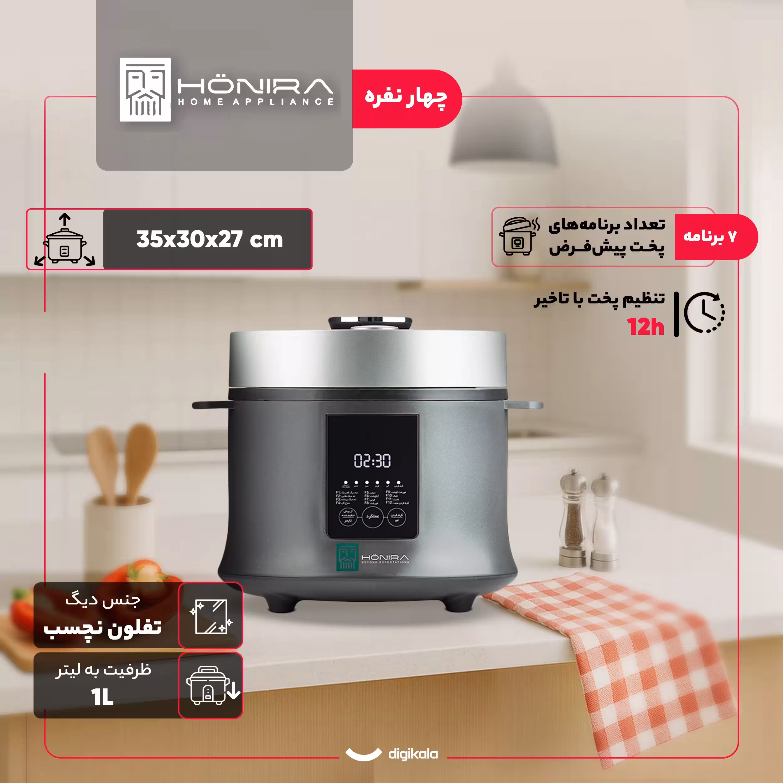 پلوپز 4 نفره هونیرا مدل RCK-390