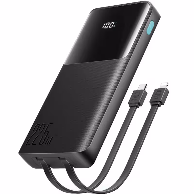 پاوربانک شارژ سریع 22.5 وات 10000 یو اس بی، تایپ سی و لایتنینگ جویروم JR-PBF19