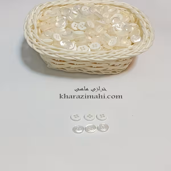 دکمه طرح پیرهن مردانه گرد سفید سری A _ کد 19