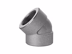 زانو 45 درجه دنده‌ای فشار قوی کلاس 3000 فولادی A105 برند T تایوان