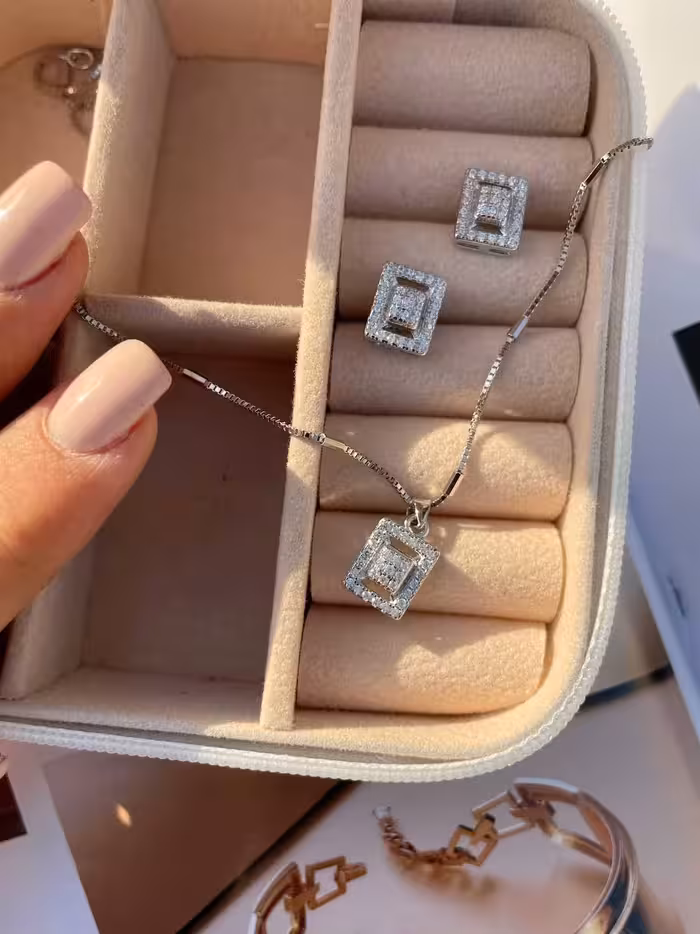 نیمست نقره جواهری کد 00110