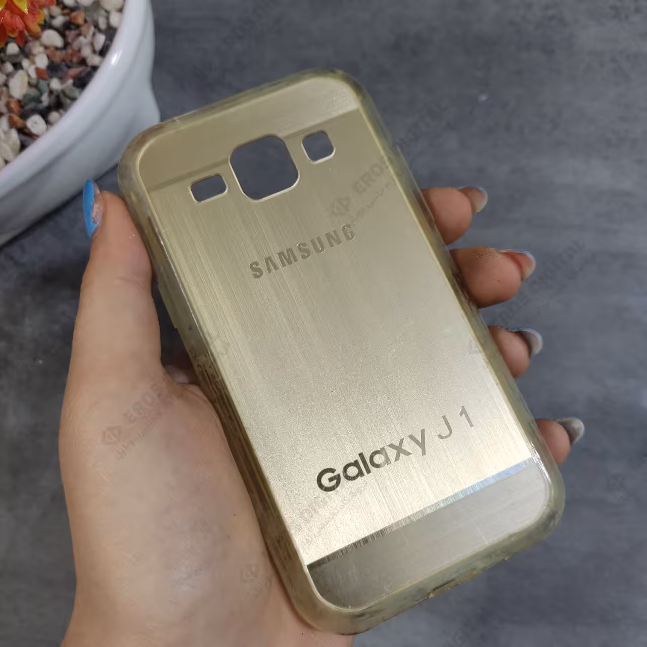 قاب گوشی Samsung Galaxy J1 / J100 دور شفاف پشت طلقی