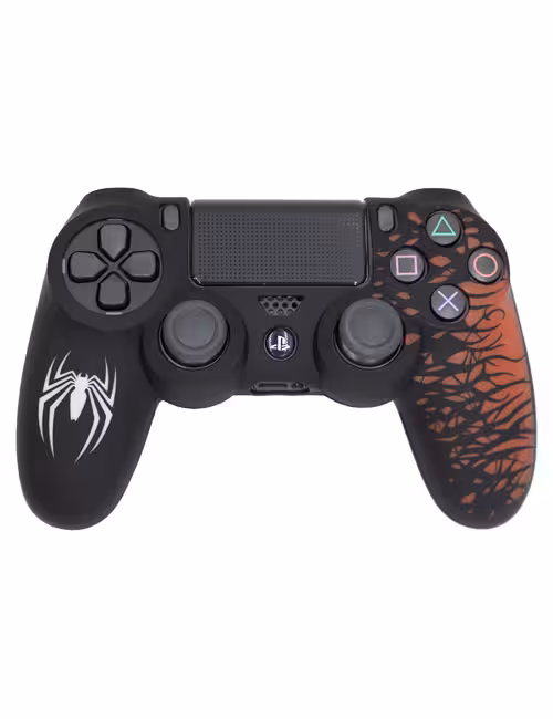 روکش محافظ دسته PS4 لیزری مشکی سفید قرمز طرح اسپایدرمن