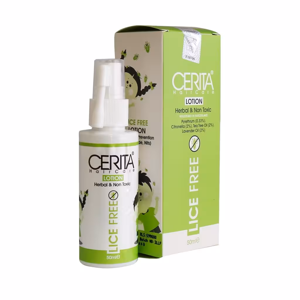لوسیون ضد شپش لایس فری سریتا مناسب انواع مو CERITA LICE FREE HAIR CARE LOTION