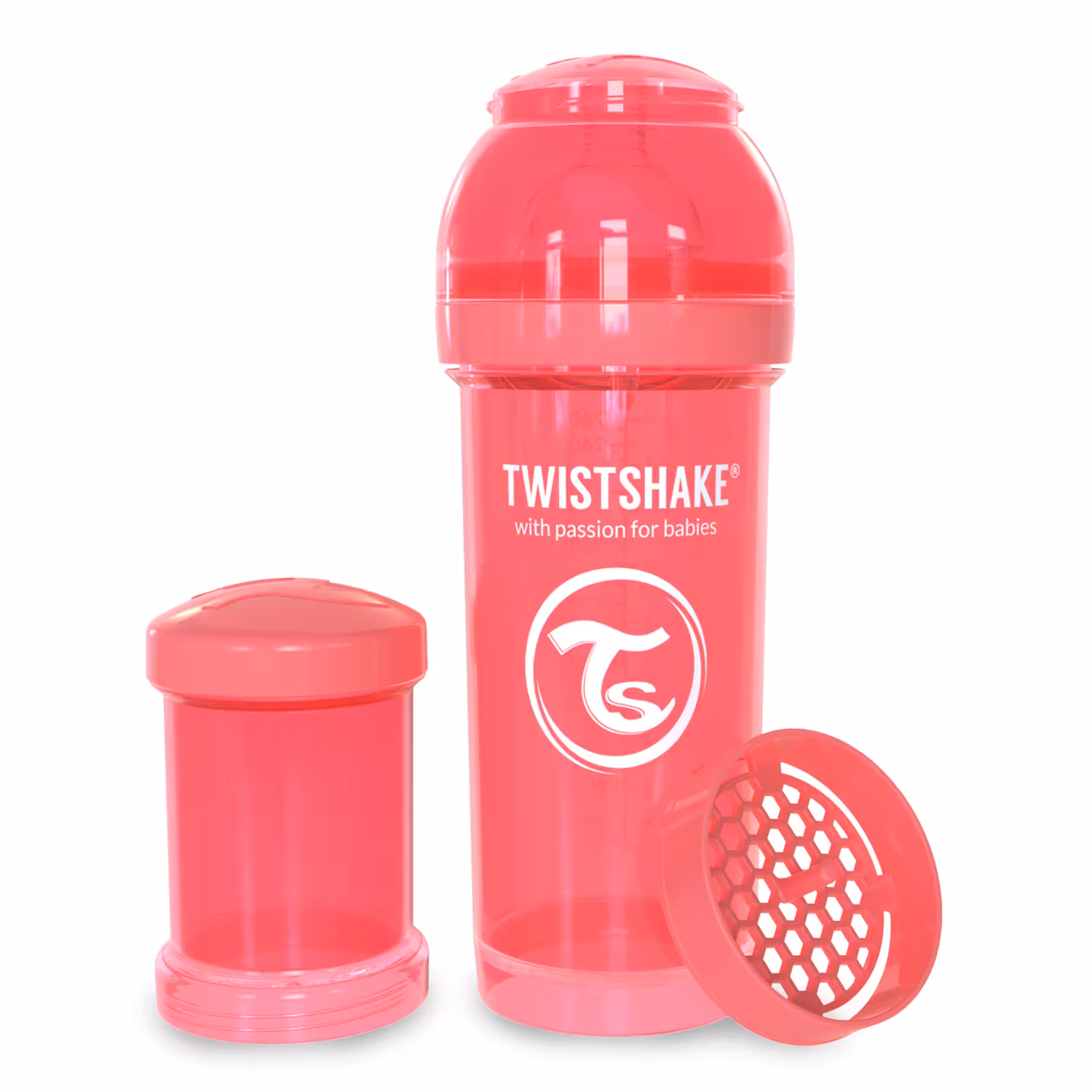 شیشه شیر آنتی کولیک هلویی تویست شیک twistshake ظرفیت 260 میلی لیتر