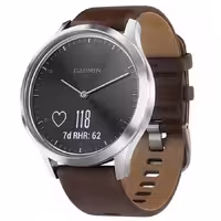 ساعت مچی هوشمند گارمین مدل VIVOMOVE HR SILVER LEATHER BAND