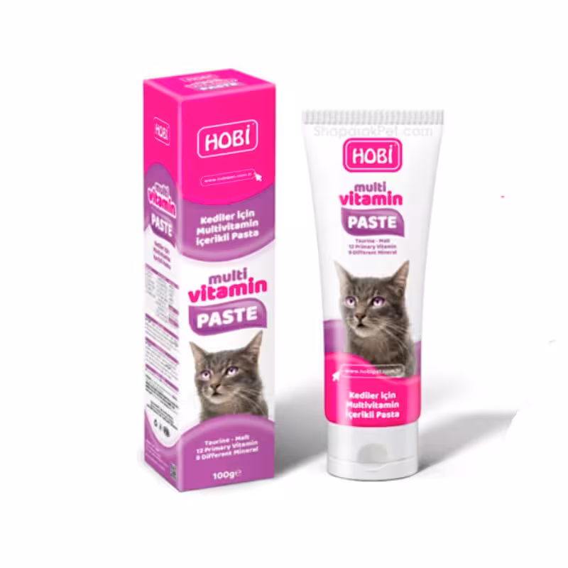 خمیر مولتی ویتامین گربه برند هوبی وزن 100 گرم