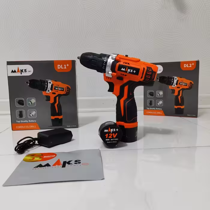 پیچ گوشتی شارژی مکس مدل DL2 دریل شارژی 12 ولت دو باتری مکس همراه گارانتی شرکت مکس