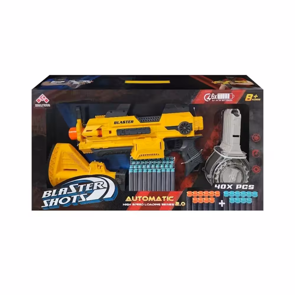 اسباب بازی تفنگ مسلسل اتوماتیک رگباری تیر فومی کد NO.SB585