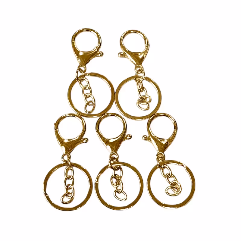 حلقه جاکلیدی قفل دار استیل طلایی 5 عددی