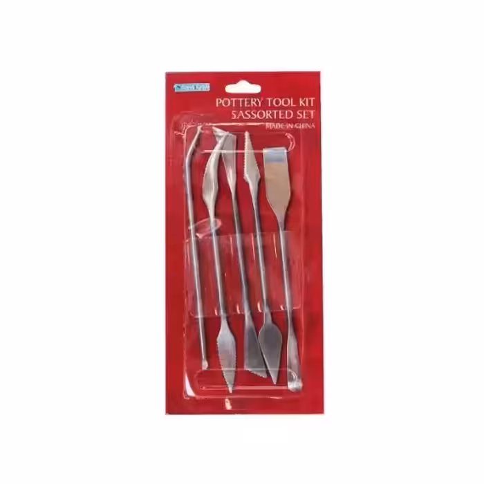 اسپاتول فلزی دو طرفه با 5 شکل مختلف (اسکنه شیار دار )