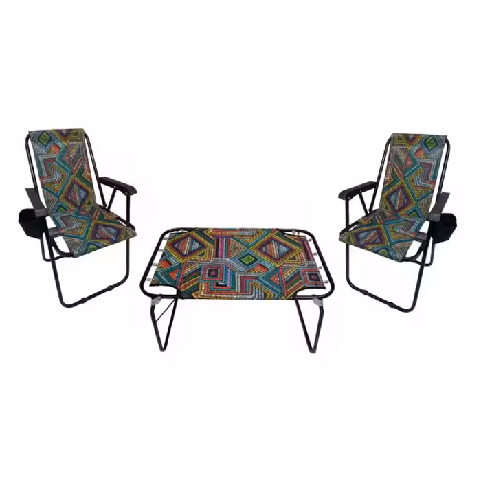 میز و صندلی تاشو سفری مدل سرخ پوستی بسته 3 عددی