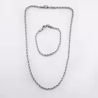 زنجیر طنابی عرض4میل استیل نقره ای