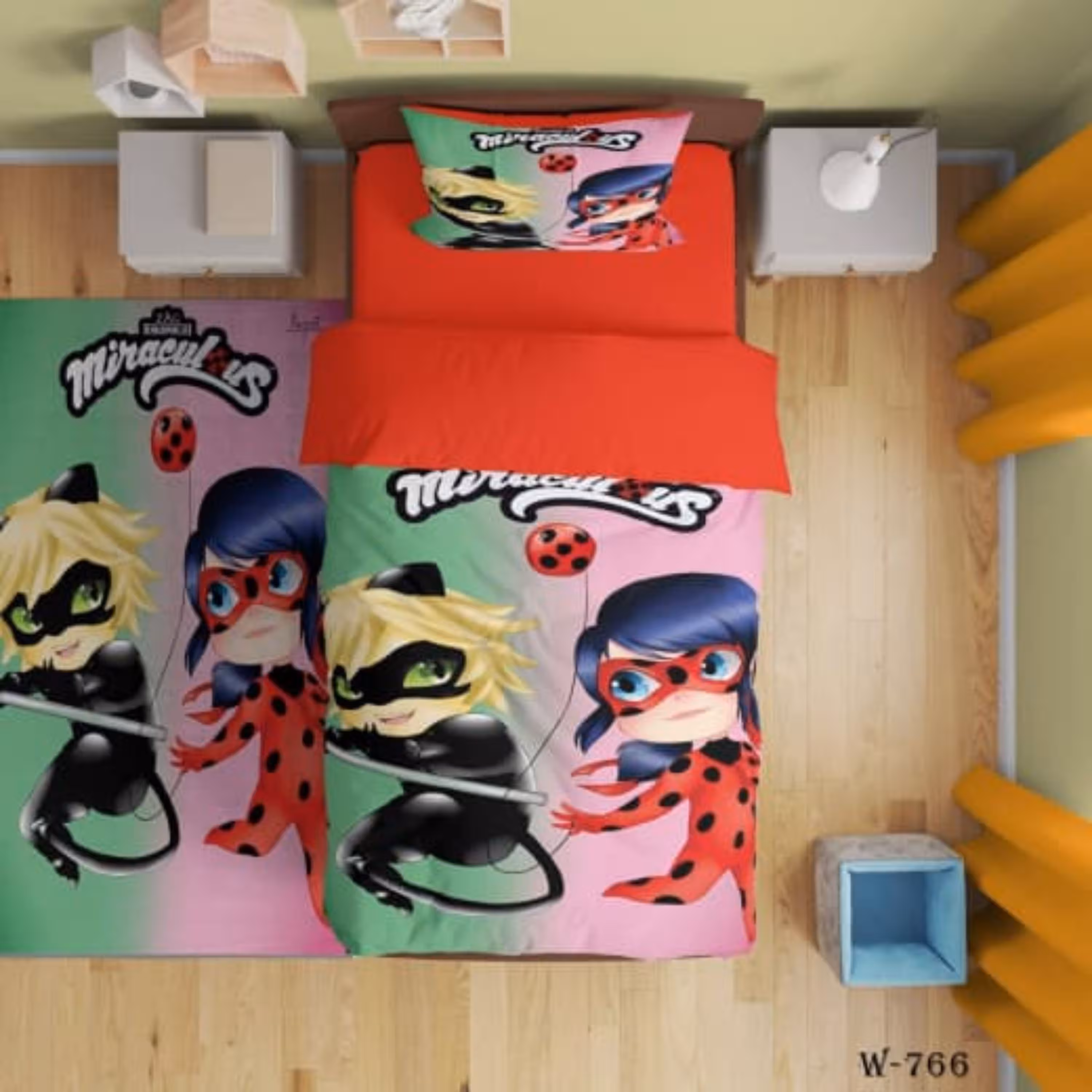 روتختی یک نفره سه بعدی کودکان و نوجوانان میکروتترون مدل دختر کفشدوزکی