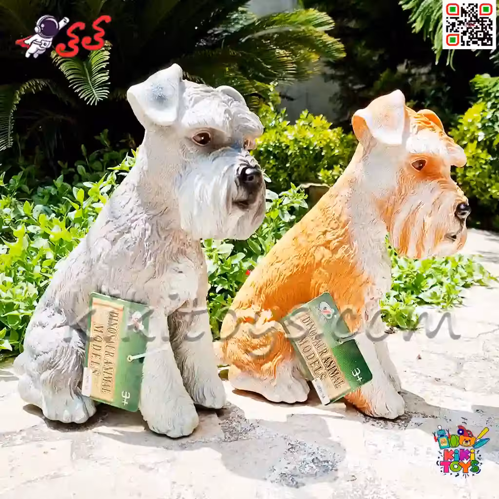 فیگور حیوانات ماکت سگ اشنایزر اسباب بازی نرم و گوشتی بزرگ Schnauzer dog figure﻿﻿ 768