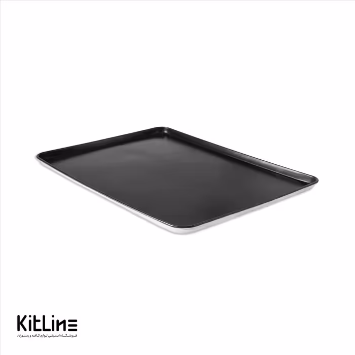 سینی فر 80×60 سانتیمتری آلومینیومی روکش تفلونی مشکی دور مفتولی