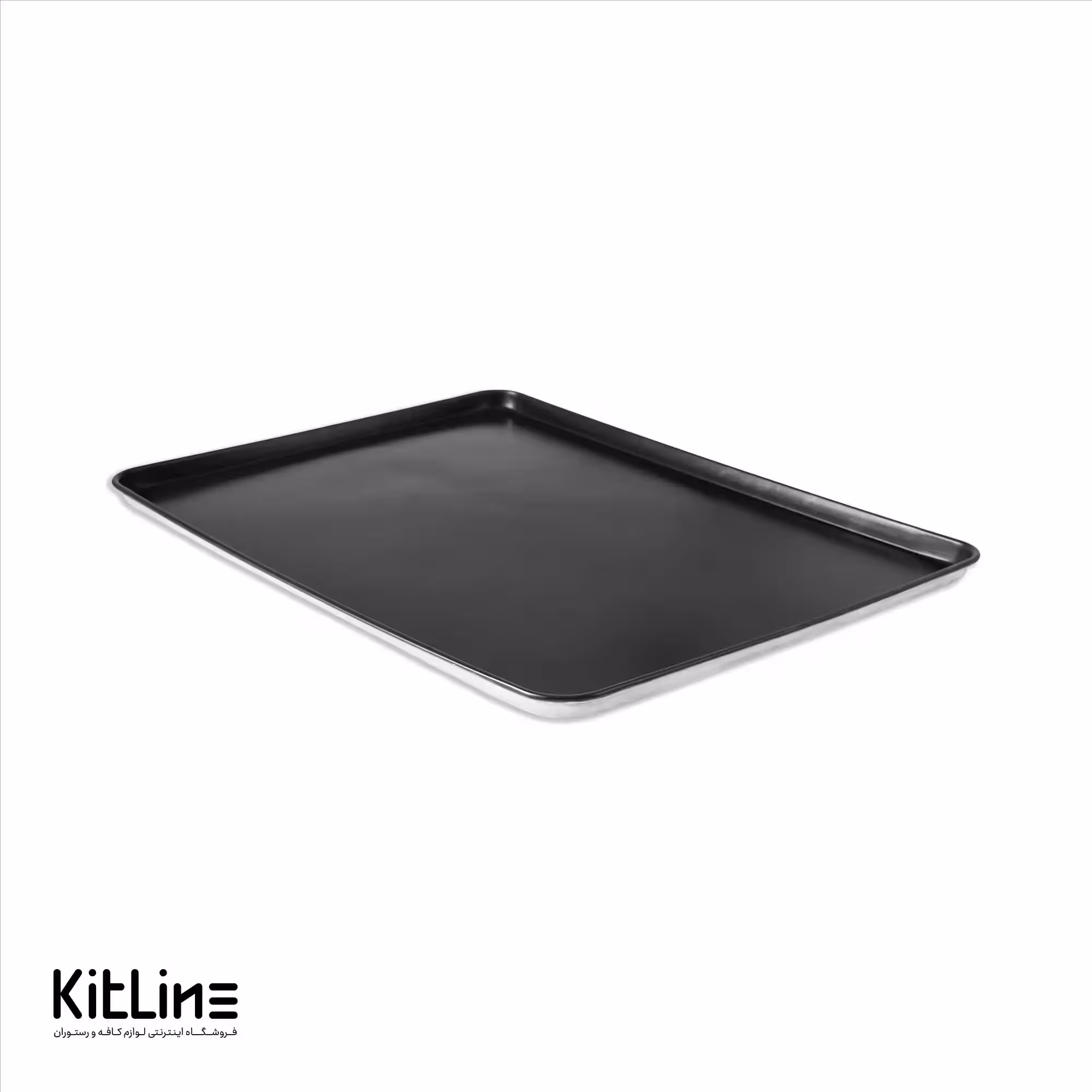 سینی فر 80×60 سانتیمتری آلومینیومی روکش تفلونی مشکی دور مفتولی