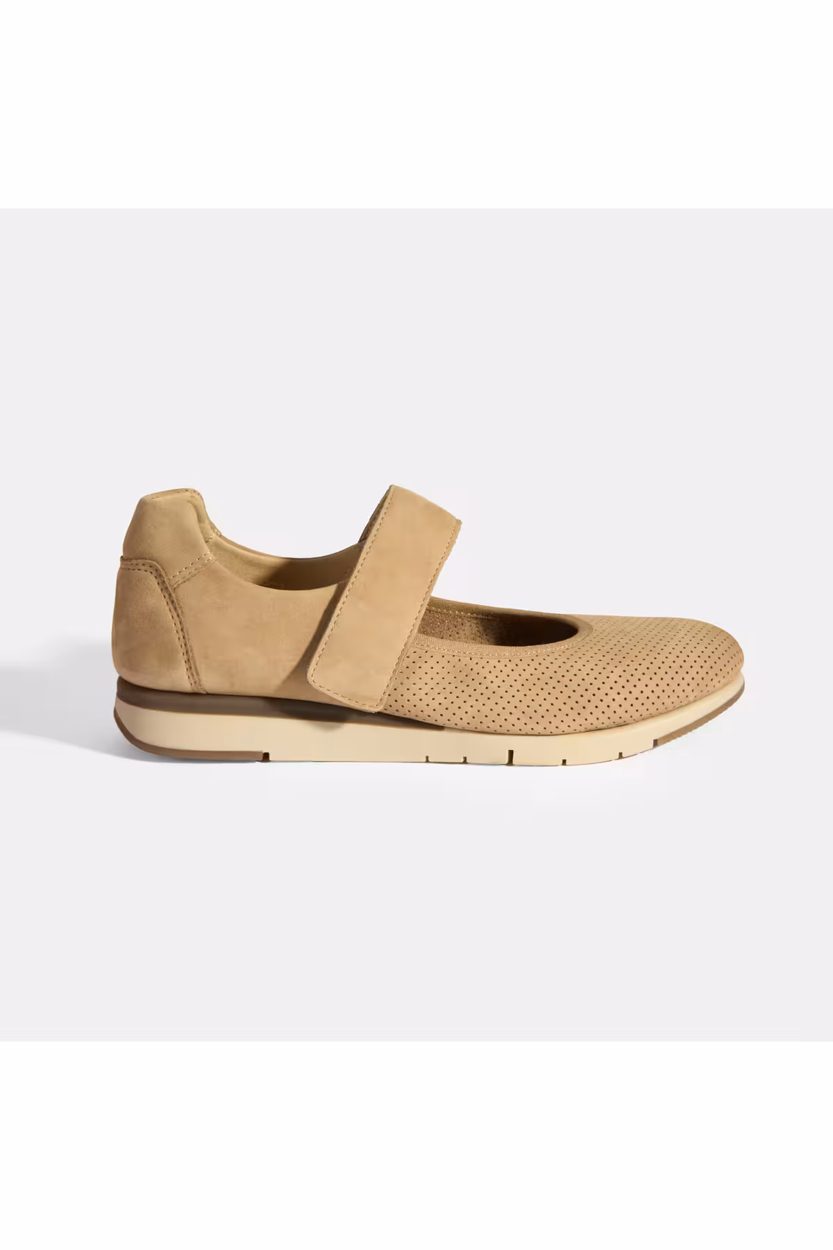 کفش های کژوال زنانه راحتی روزانه چرم NUBUK BEIGE Desa