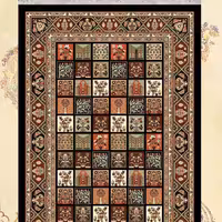 گلیم فرش ماشینی کاشان طرح خشتی مشکی سایز(2در1)(هزینه ارسال باخریداروپس کرایه میباشد)