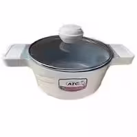 سرویس قابلمه 17 پارچه با تابه ماهی برند ATC مدل A119 رنگ کرم