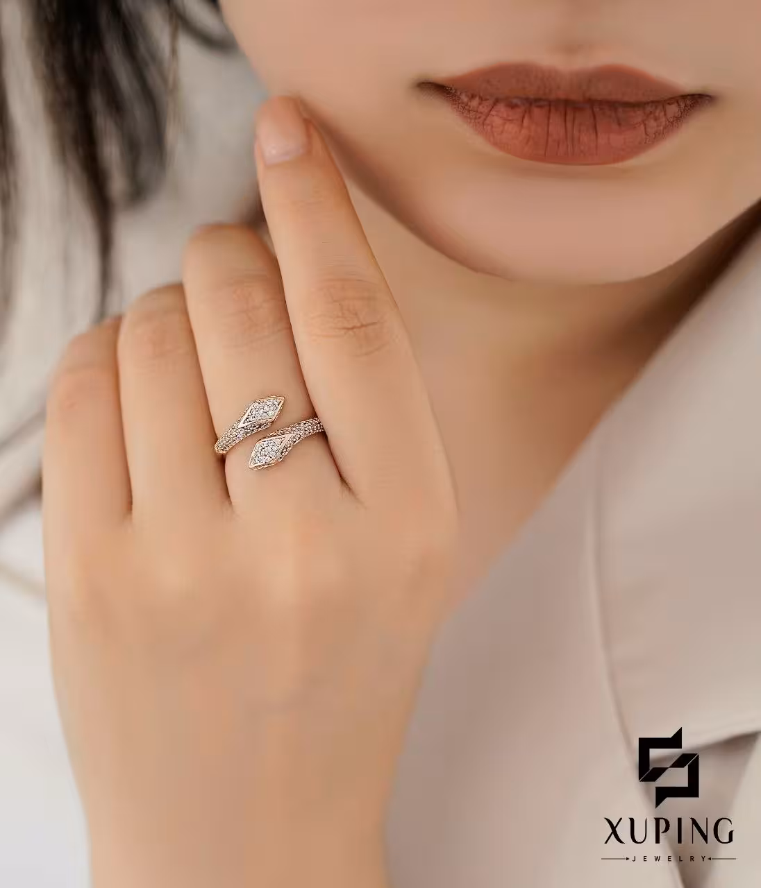 انگشتر ژوپینگ اصل با روکش طلا کد XPR934