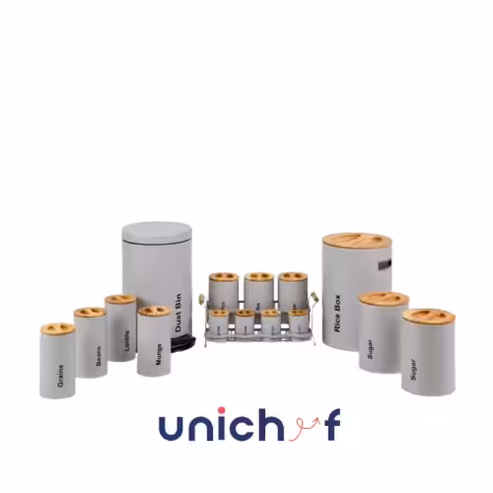 ست 16پارچه طوسی روشن درب بامبوUN-8058