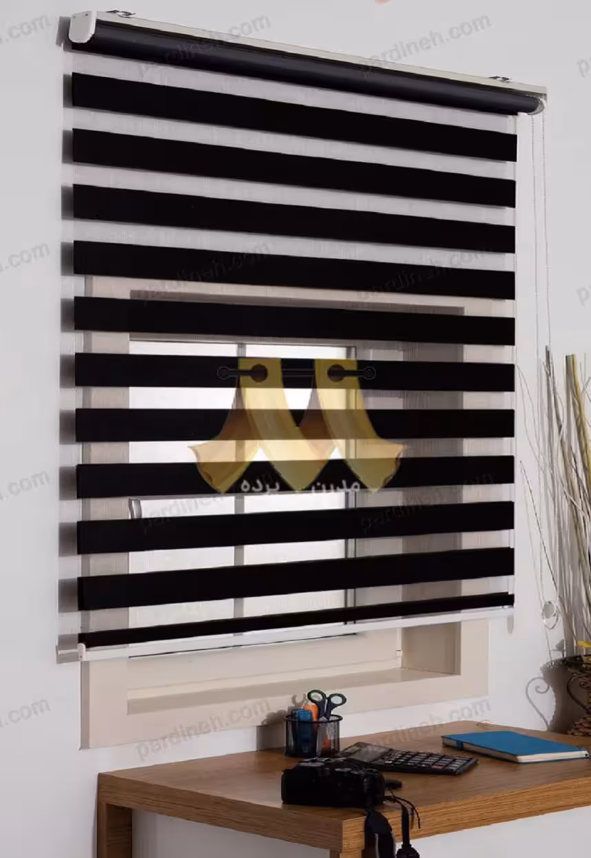 پرده زبرا ساده مشکی