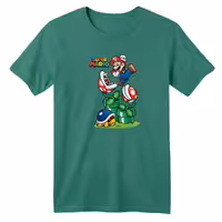 تی شرت آستین کوتاه بچگانه مدل ماریو کد 3 رنگ سبز سدری