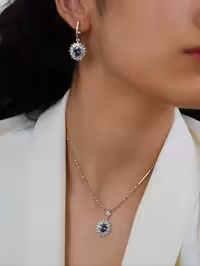 نیمست سنگ هفت رنگ نقره جواهری کد 00351