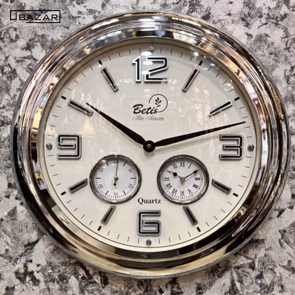 ساعت دیواری BETIS 5040 نقره ای