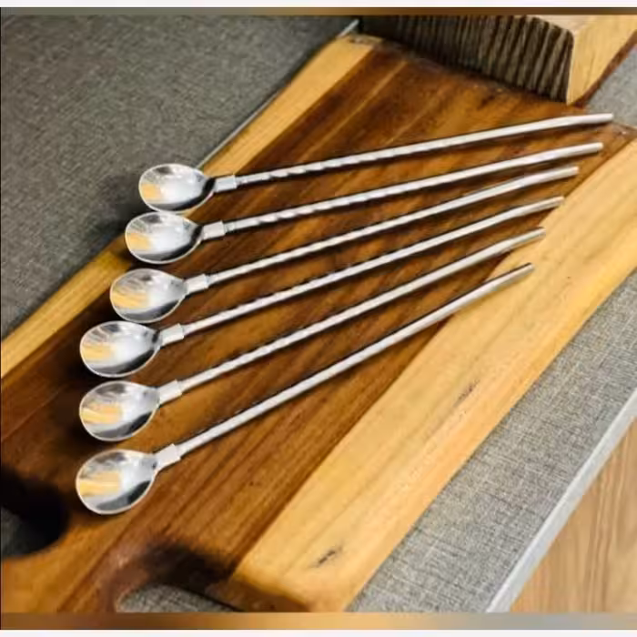 نی شربت قاشقی استیل پیچ پیچ خارجی | amazonchi