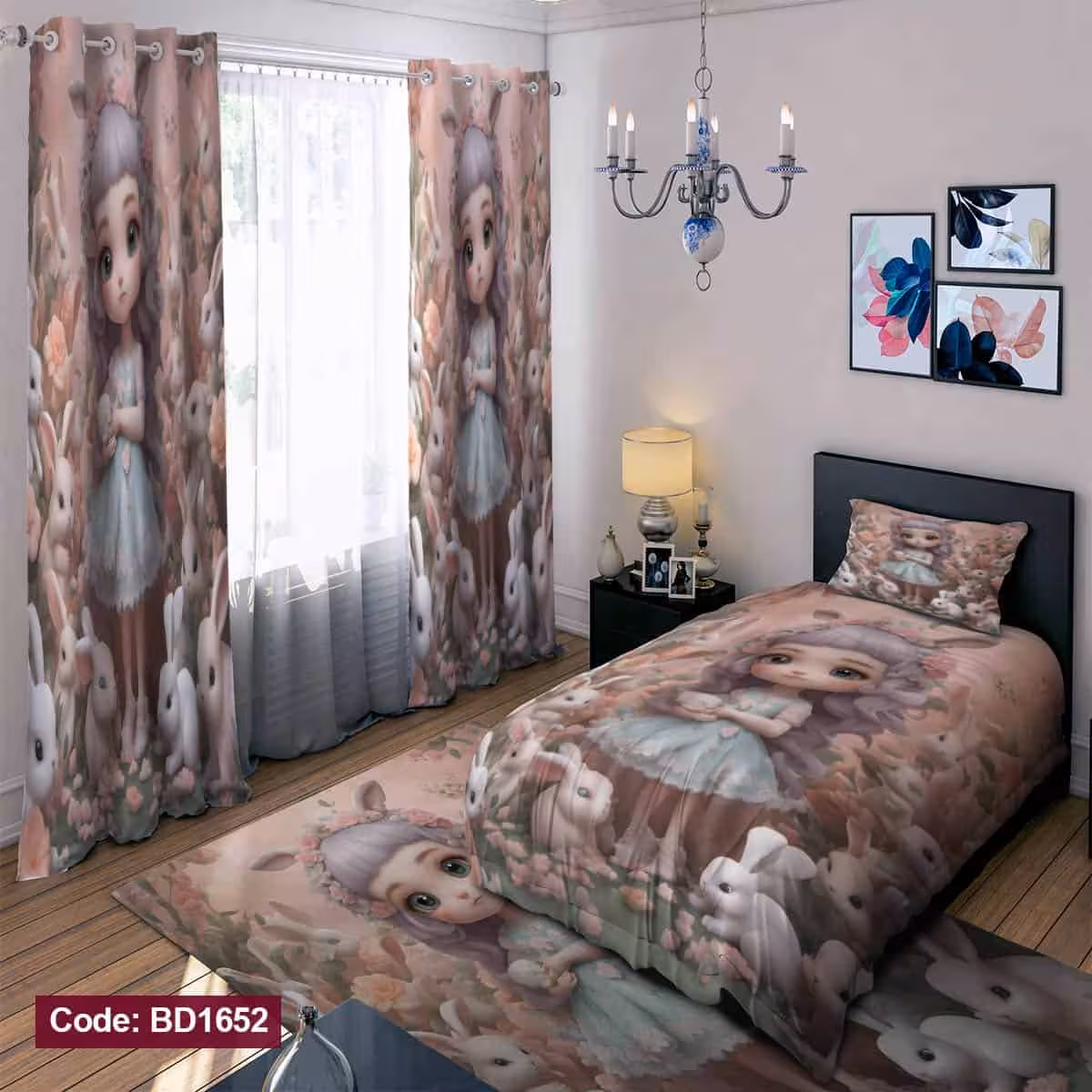 روتختی دخترانه طرح خرگوش کد BD1652