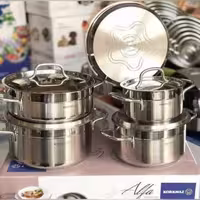سرویس قابلمه 9 پارچه استیل کرکماز مدل A1660 سری آلفا