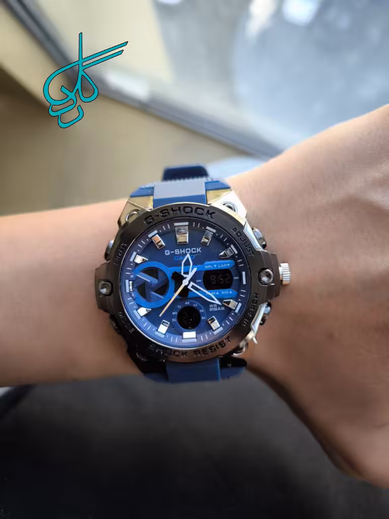 خرید ساعت دو زمانه جی شاک کرنومتردار چراغدار آلارم دار تاریخ دار کیفیت عالی کد 1923828 - ردگل