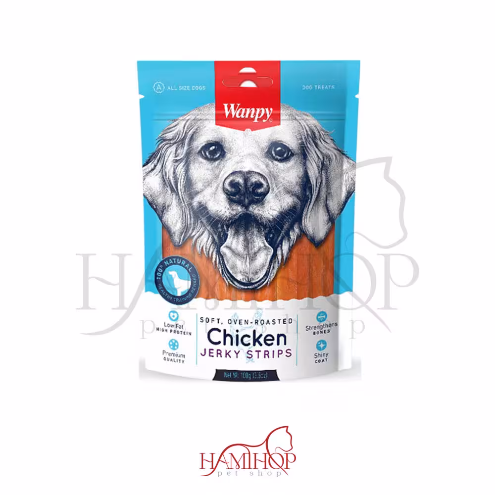 تشویقی سگ ونپی با طعم مرغ مدل سوسیس Chicken Jerky Sausages وزن 100 گرم
