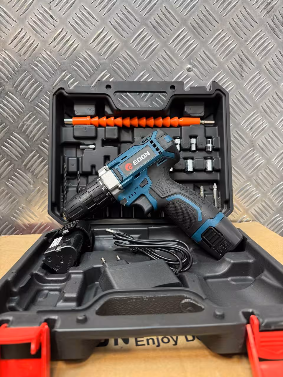 دریل شارژی 12 ولت دو باطری ادون