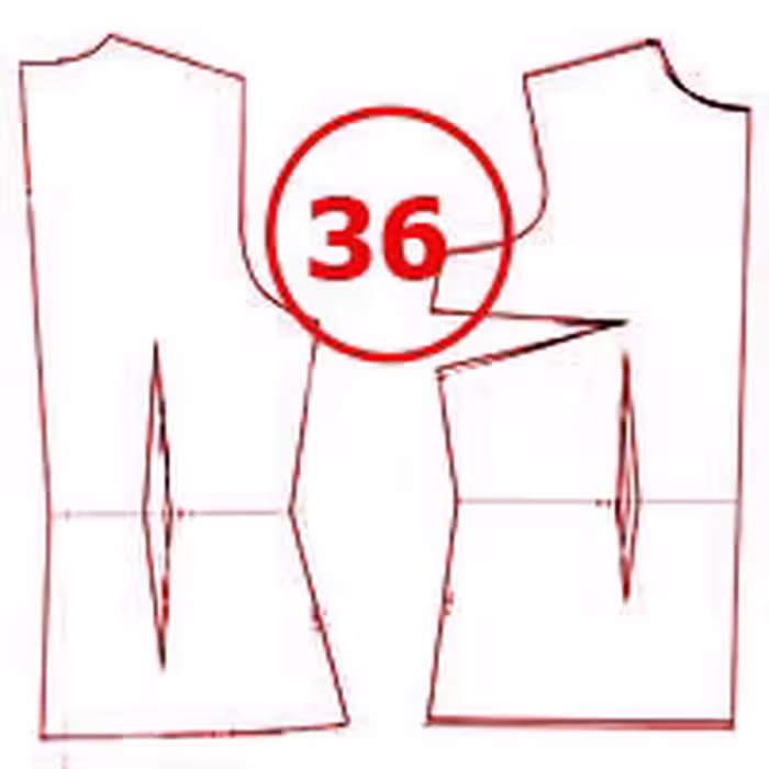 الگوی بالاتنه تک سایز 36