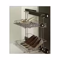 جا کفشی دیواری دو طبقه داخل کمد لباس رنگ مشکی فانتونی مدل J202 و J203