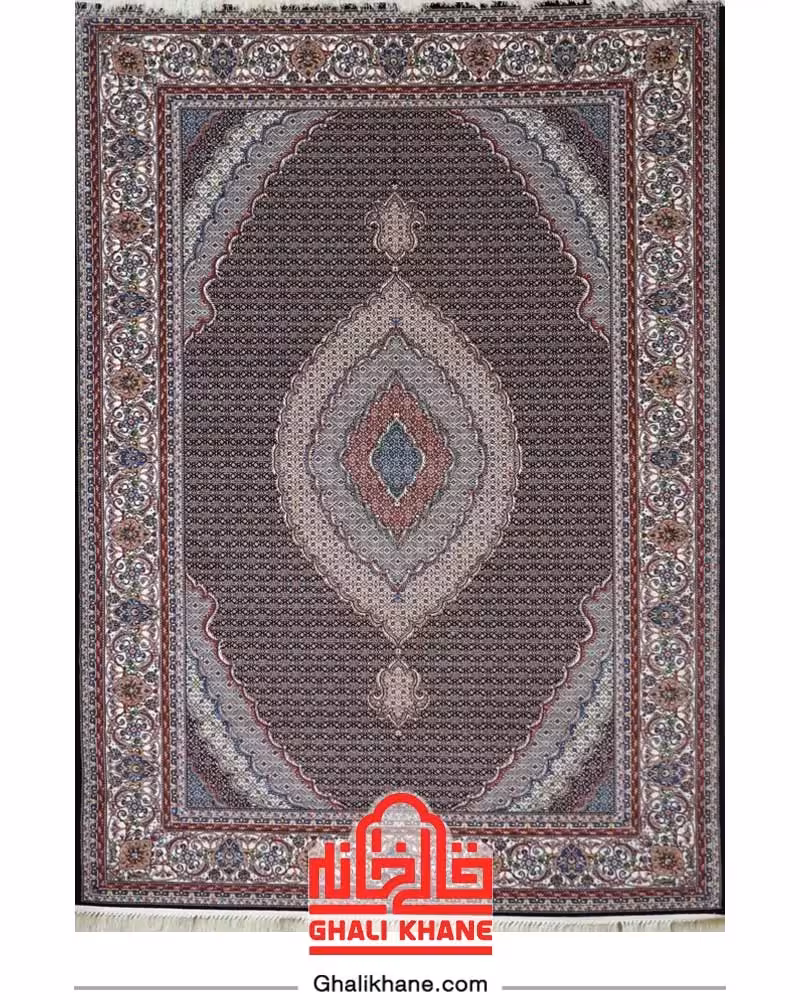 فرش هیوا 700 شانه طرح ریز ماهی سرمه ای