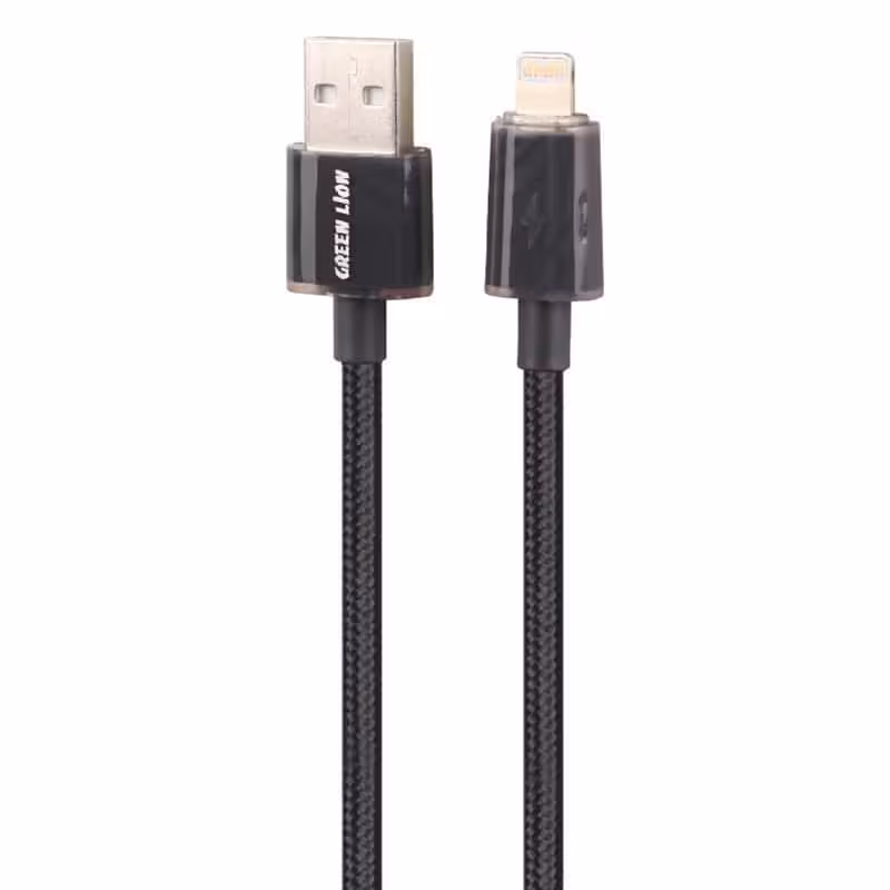 کابل آیفونی Green Lion GNTHCKBCALBK 2.4A 1m