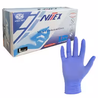 دستکش معاینه بدون پودر نیتریل نیتکس Nitex بسته‌ی 100عددی