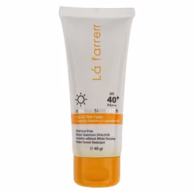 کرم ضد آفتاب بدون رنگ لافارر SPF 40 مدل مینرال حاوی محافظ UVA و UVB و PA مناسب پوستهای حساس حجم 40 میلیلیتر